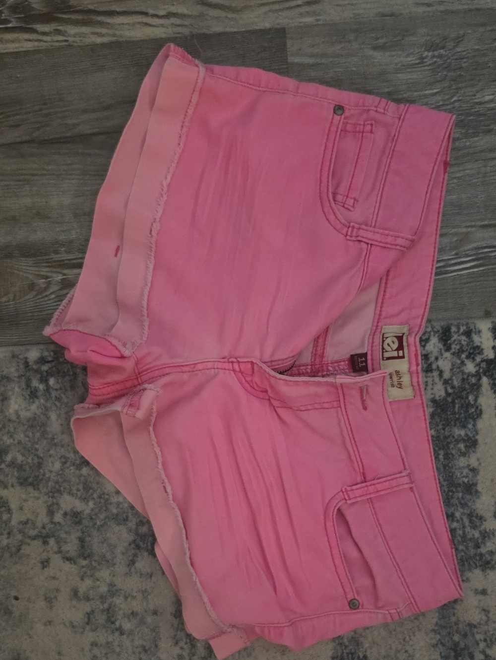 lei Ashley Lowrise Pink Denim Cutoff Shorts